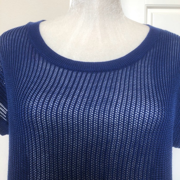Forever 21 Mesh Top Royal Blue Size S - Picture 3 of 7